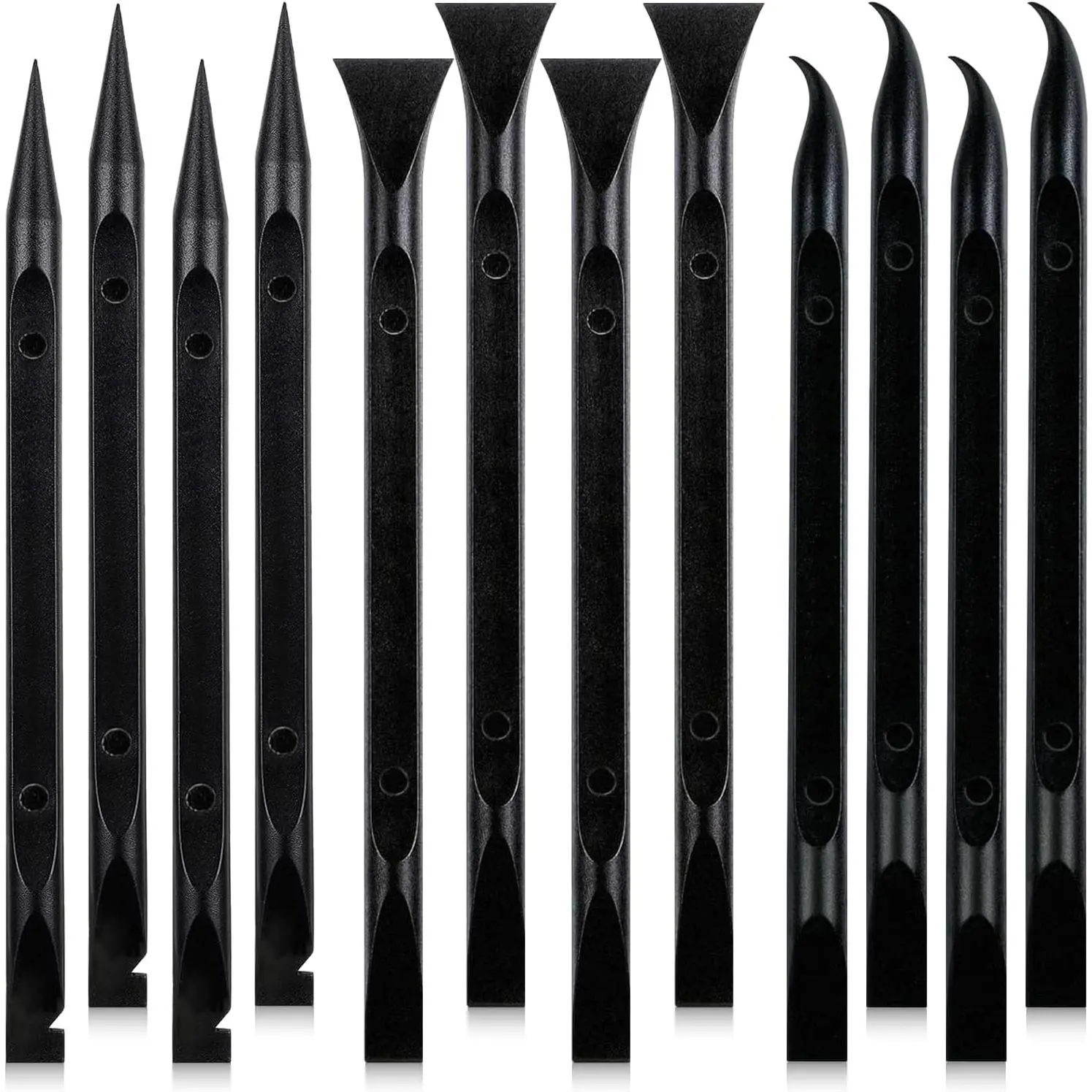 12Pcs Plastic Scraper Tool, Non-Scratch Car Detailing Supplies, Crevice Cleaning Tool, Versatile Label Sticker Remover & Peeler Tool for Tight Spaces,