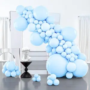 PartyWoo Baby Blue Balloons 127pcs Different Sizes of 36 18 12 10 5 Inch Light Pastel Sky Aqua Blue Balloon Arch Kit Garland for Graduation Baby Shower Gender Reveal Easter Party Decorations Blue-Q13