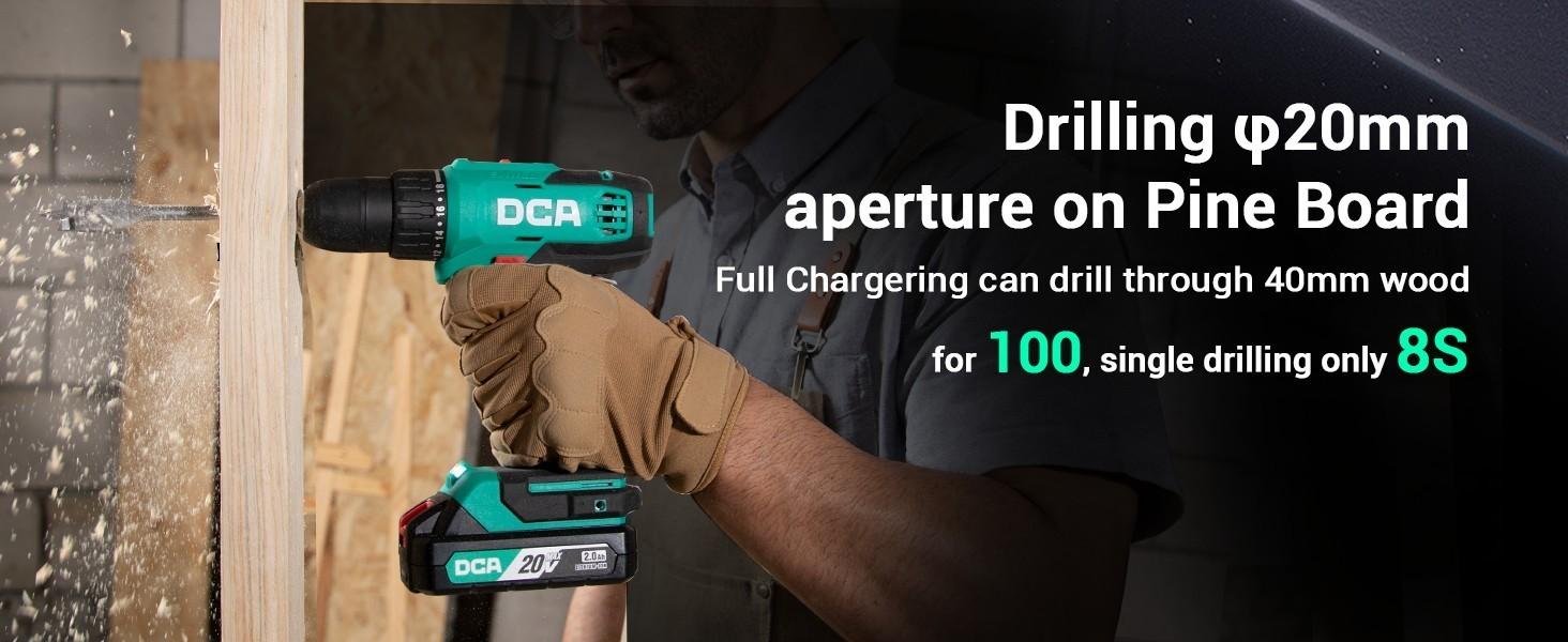 【5-year warranty】DCA 20V Cordless Drill 25-Piece Set, 28 ft・lb Torque, 3/8" Keyless Chuck, 2.0Ah Battery & Charger, 18+1 Clutch Settings, Ideal for Home DIY, Furniture Assembly, Plumbing, Light Drilling & Demolition 【5-year warranty】DCA 20V Cordless Drill 25-Piece Set, 28 ft・lb Torque, 3/8" Keyless Chuck, 2.0Ah Battery & Charger, 18+1 Clutch Settings, Ideal for Home DIY, Furniture Assembly, Plumbing, Light Drilling & Demolition