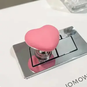 Heart-Shaped Toilet Press Button, Creative Toilet Tank Button, Toilet Press Tool, Heart-Shaped Push Switch Bathroom Tool, Home Decor, Home Goods, Bathroom Accessory, Modern, Decorative
