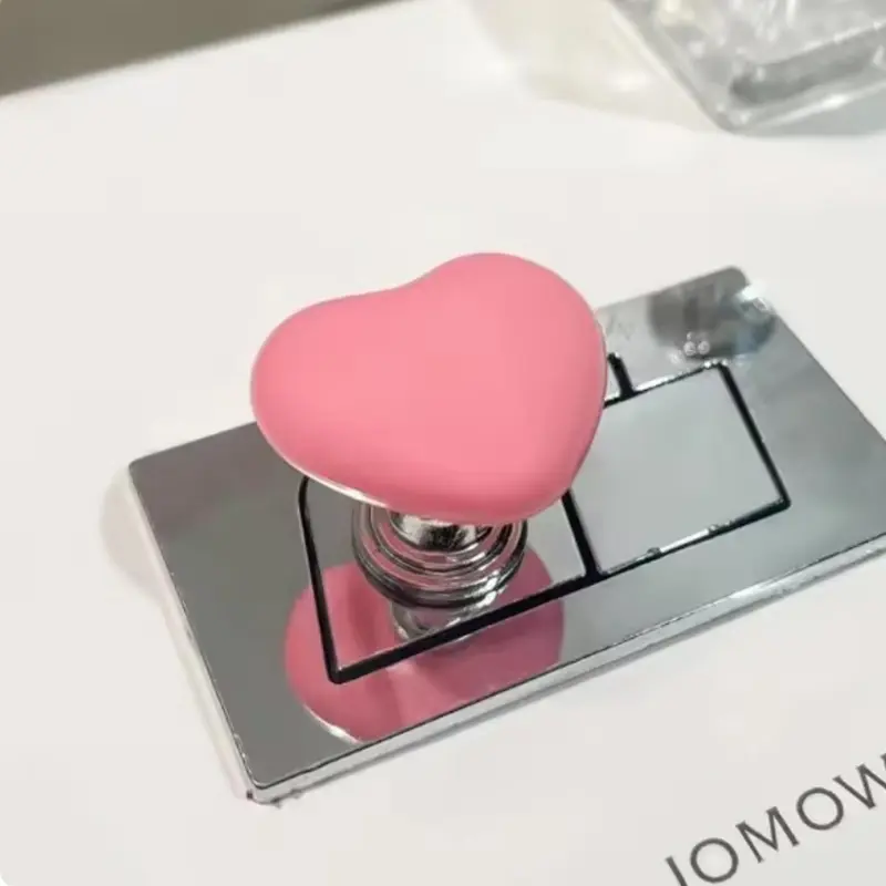 Heart-Shaped Toilet Press Button, Creative Toilet Tank Button, Toilet Press Tool, Heart-Shaped Push Switch Bathroom Tool, Home Decor, Home Goods, Bathroom Accessory, Modern, Decorative