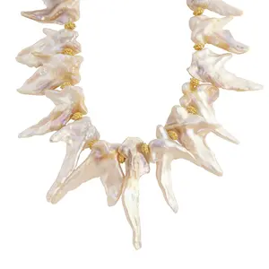 Pearl sculptural branch collar mermaidcore statement necklace