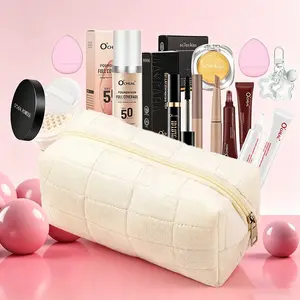 11-Piece Makeup Bag Set, Foundation, Mascara, Loose Powder, Blush, Contour, Lip Gloss, Keychain, Perfect Gift for Holidays, Makeup Storage Bag, Cosmetic Bag Set