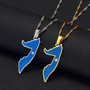 Somalia Necklace - Map Flag Tshirt