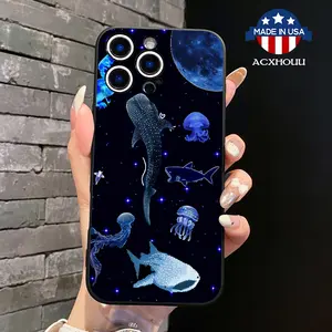 Designed for iPhone11/12/13/14/15/16/promax/x/xs/xr/xsmax CaseOcean Starry Night Soft Durable TPU Protective Cover CASE