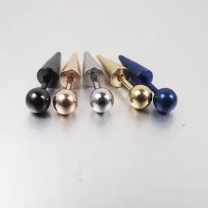 Titanium Steel Pointed Cone Earrings Stud Earrings Factory Direct Sales Piercing Stainless Steel Jewelry Stud Earrings Wholesale