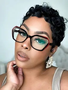 Women's Boho Tortoiseshell Rectangular Flat Glasses, Vintage Bold Frame, Perfect for Street Style, Vacation, Daily Wear, Office Use