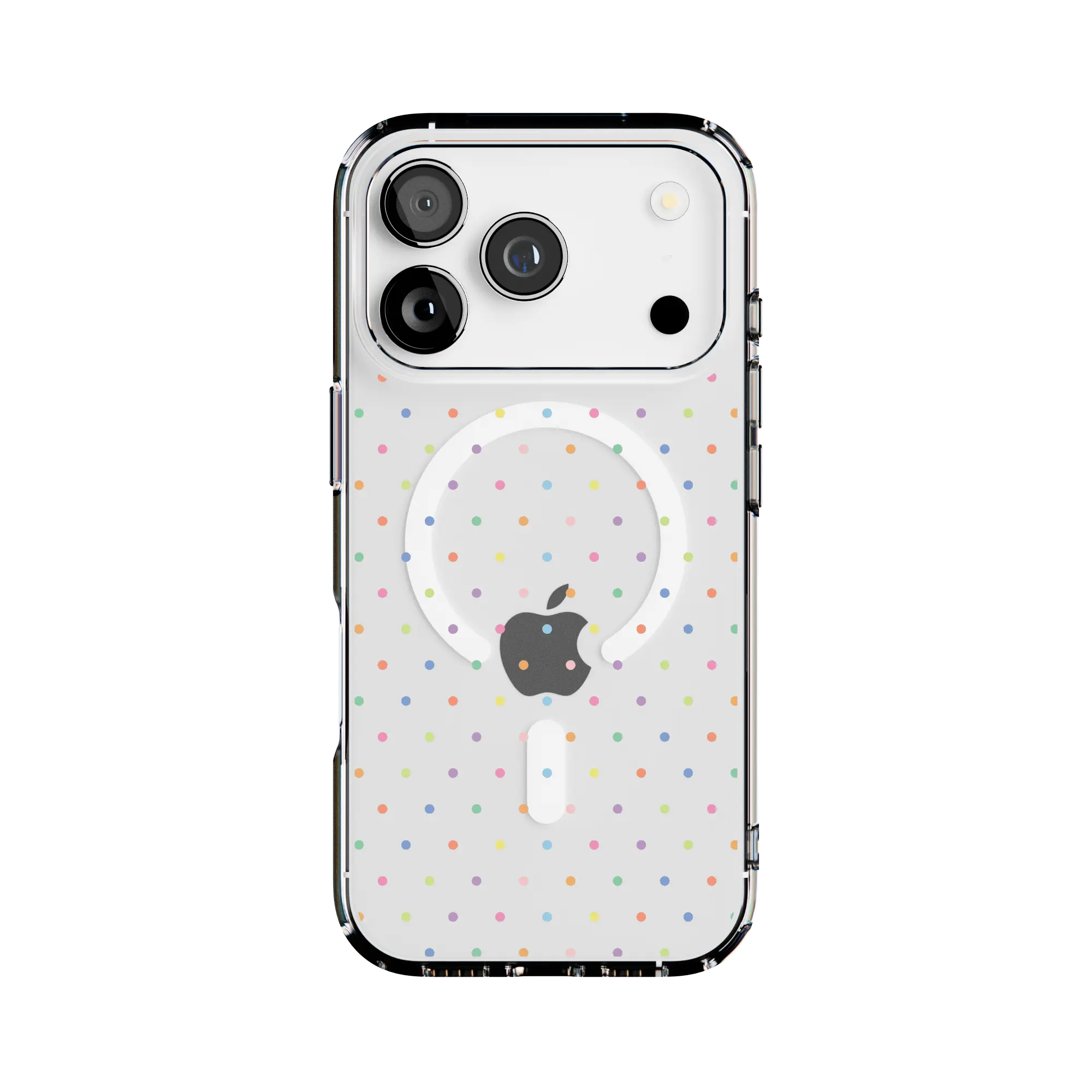 Casely iPhone 17 Pro Case | On the Dot | Rainbow Polka Dot | Clear Classic Ultra-Thin Design | Compatible with MagSafe