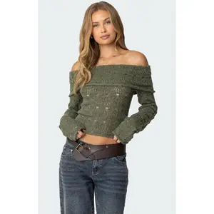 Edikted Women's Kenna Fold Over Knit Top