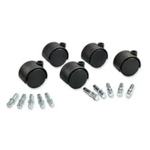 Master Caster Company MAS Duet Casters- 2in. Dia- B-K Stems- Hard Wheel- Black