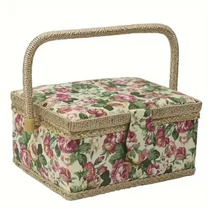 Large-Capacity Sewing Tool Storage Basket, Durable Storage Organizer, Includes Needles, Thread, Scissors, Easy Carrying, Suitable for Sewing Storage