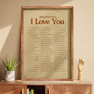 75 Ways to Say I Love You, Romantic  Wall Art Print, Love Poster, Cute Relationship Quotes Print, Couple Gift, Love Letter Poster Unframed