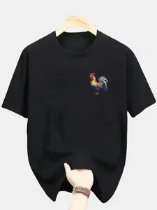 T-shirt made from 100% cotton for men, casual all-match base clothing, comfortable sports top