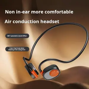 Wireless Earphones, Neckband Headset, New Rear-Wrap Air Conduction, Sport Running, with Mic for Calls, Compatible with Most Phones and Tablets, Headphone With Mic
