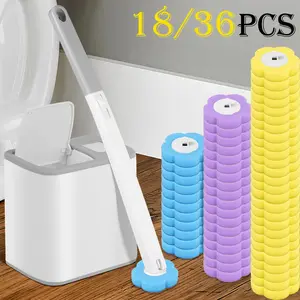 18/36Pcs Toilet Brush With Disposable Replacement