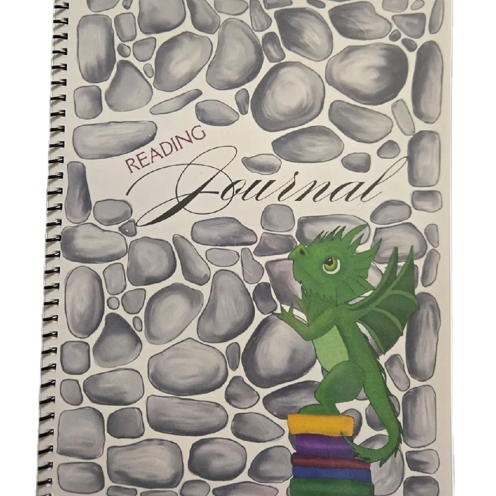 Book Dragon Reading Bullet Journal Large US Letter on Premium Text Paper