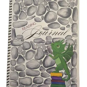 Book Dragon Reading Bullet Journal Large US Letter on Premium Text Paper