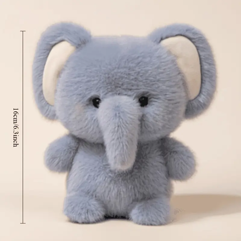 1pc Cute Blue Polyester Plush Elephant Doll - Lightweight, Soft Stuffed Animal with Expressive Eyes - Ideal for Halloween Gifts, Christmas, Birthday Presents for Boys & Girls