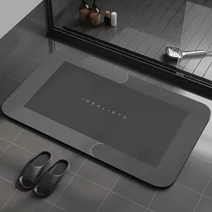 Diatom Mud Bath Mat Quick Dry Absorbent Floor Rug Non Slip Washable Household Foot Mat Shower Kitchen Laundry Room Entryway Mat Simple Solid Geometric Home Decor Lightweight Thin 3.5mm Indoor Daily Matching Rug