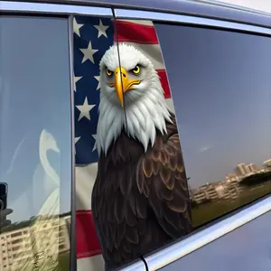 Eagle & American Flag Pattern Car Sticker, Car Window Decal, Decal for Cars, Car Exterior Decoration Accessories for Car, Wall, Window & Glass