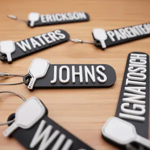 Personalized Pickleball Paddle Keychain - Perfect for Bags & Bottles