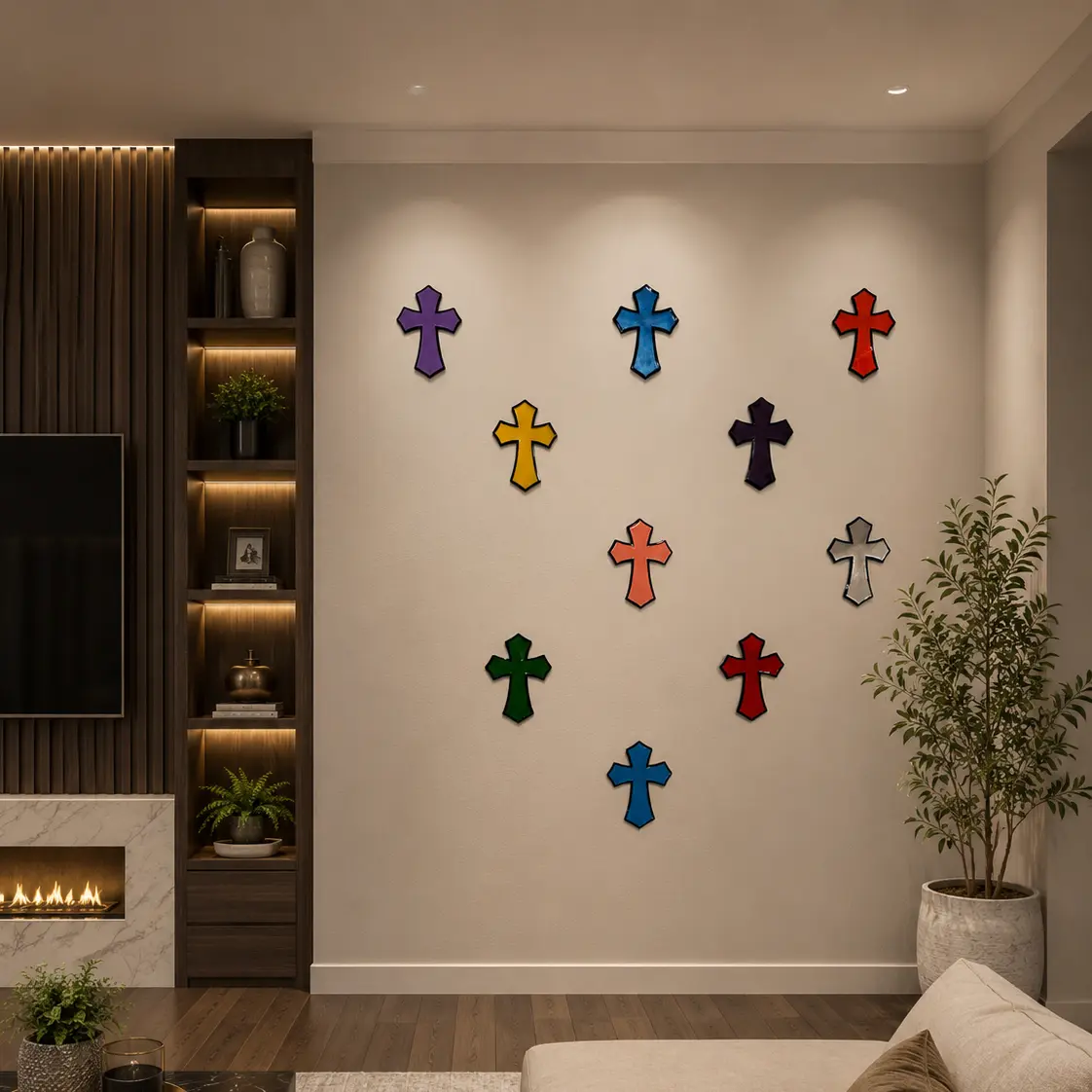 Drip Therapy Signature Crosses Wall Art - Stylish Indoor Home Decor, Living Room & Bedroom Accent Piece