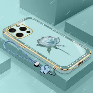 Suitable for [iPhone 16 Pro Max]phone case，affordable price,free beautiful four-leaf clover lanyard，exquisite and simple,High-end styles，drop-proof and fingerprint-resistant 995