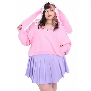 Clover Bunny Ear Hoodie - Pink