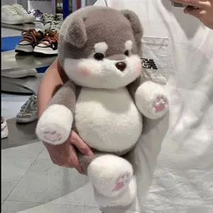 45cm Fluffy Alaskan Puppy Plush Toy, Soft Squishy Dog Stuffed Animal, Ideal Cuddle Companion for Kids & Adults, Cozy Pet Gift Idea