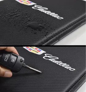 Premium Leather Carbon Fiber Armrest Cushion Pad – 1 Piece for Cadillac Center Console (31x22cm)