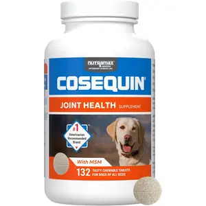 Cosequin Joint Health Supplement for Dogs with Glucosamine Chondroitin and MSM Extra Strength Chewable Tablets for Hip and Joint Support Mobility Care for All Dog Breeds Large Medium Small Sizes