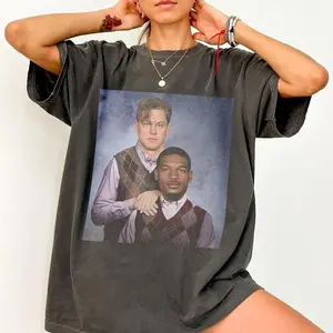 [ SPORTS GRAPHIC TEE - SALE UP TO 45% ] Vintage Joe Burrow Ja'Marr Chase Football Shirt, Cincinnati Step Bros Tee, Funny Football Gift Unisex