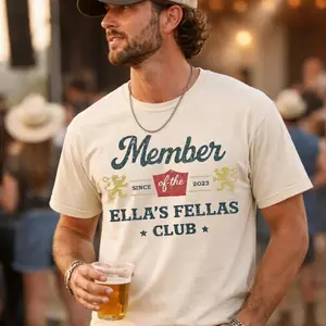 Ella's Fellas Club Shirt, Country Music Fan Gift, Full Sizes, Full Colors, For Men, For Women, Unisex Graphic Tee