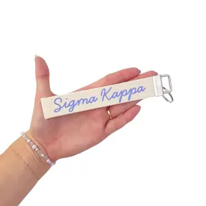 Sorority Keychain Wristlet for Alpha Chi Omega Alpha Phi Pi Phi Trending 6" Long 1" Wide Cotton Vinyl Wristlet Keychain Rush Gifts