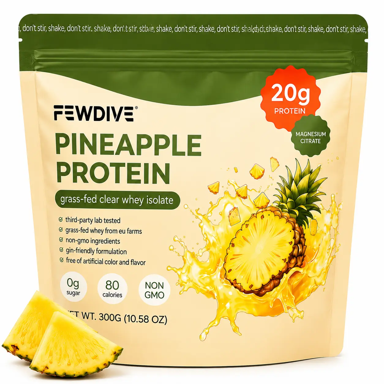 FEWDIVE Grass-Fed Whey Protein Concentrate & Isolate Powder – Protein supplement for fitness, muscle building, and toning (300g)