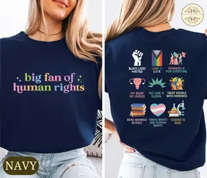 Big Fan Of Human Rights Shirt, Equality Tee, Human Rights Top, Social Justice Gift For Activist, Rainbow LGBT Tee