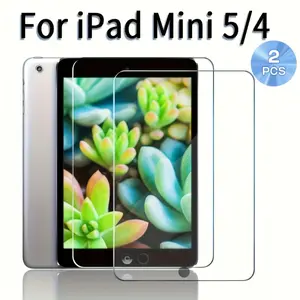 2-piece ultra high definition tempered glass screen protector suitable for iPad Mini 1/2/3/4/5-7.9 inches, 9H hardness, anti fingerprint, scratch resistant, drop resistant, easy to install, smooth touch, sweat resistant, delayed, strong and durable