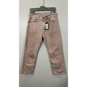 R13 PEYTON DIRTY PINK BOYFRIEND CROPPED JEAN