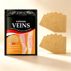 Varicose Veins Health Care Paste 12 Patches – Improves Blood Circulation & Relieves Leg Swelling – Minimizes Varicose & Spider Veins – Soothes Aching, Heavy Legs – Cooling Comfort Leg Patch for Daily Vein Care