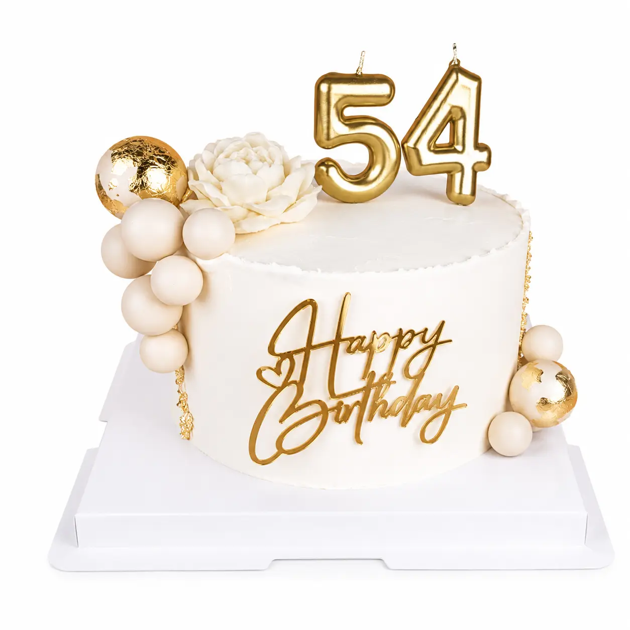 Golden Elegance Birthday Cake