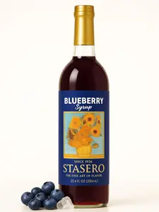Stasero Blueberry Syrup 25.4 fl oz Bottle for Coffee Espresso Teas Italian Sodas Lemonades Shakes Frappes Desserts and More