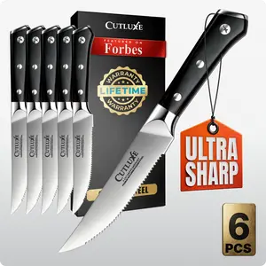 Cutluxe 5" Serrated Steak Knives Set 6-Piece