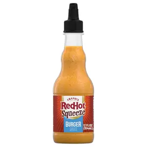 RedHot Burger Sauce, Squeeze Bottle, Creamy, Tangy Blend Dill Pickle Juice, Mayo, and Frank’s RedHot Heat for Burgers More, 12 fl oz