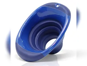Kitchen Canning Funnel - Wide Mouth Mason Jars Collapsible Silicone for Food, Coffee, Jams - Blue