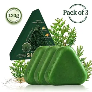 Nature Triangle Shampoo Bar 3pack Usman Grass 120g Each Strengthens Smooths Hair Natural Soap For All Hair Types