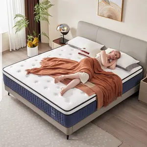8/10/12/14 Inch Mattress Twin Full Queen King Size Memory Foam - Ergonomic Design, CMedium Firm Hybrid Mattress, Luxurious Comfort With Pocket Springs, White Quilted Cover, Colchones Para Cama matress