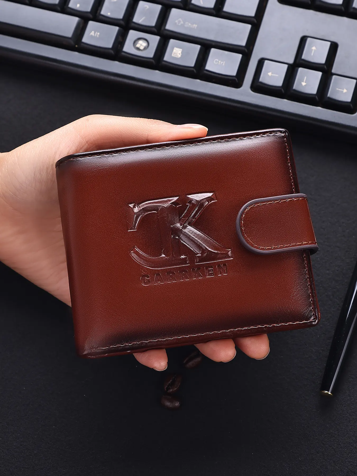 Men's Business Casual Colorblock Leather Wallet, Durable Bifold Wallet, Multi-Card Slots, Photo Holder, Coin Pocket, Perfect Gift for Boyfriend, Durable Fashion Wallet, PU Leather Wallet