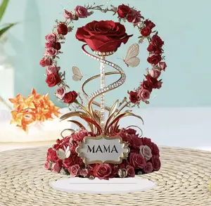Elegant “Mama” Rose Floral Keepsake Display – Decorative Gift Centerpiece