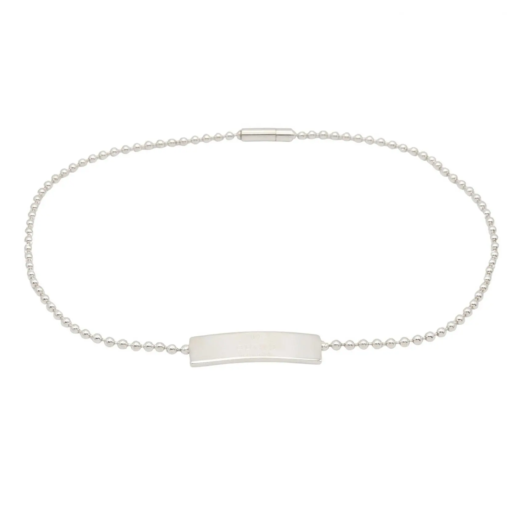Pre-owned GUCCI Sterling Silver 925 (Ag925) Small Leather Goods Silver Necklace