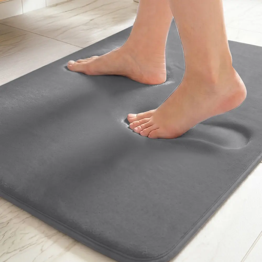 Gorilla Grip Thick Memory Foam Bath Rugs, Soft Absorbent Velvet Bathroom Mats, Durable Dots on Underside, Machine Washable Bathmat, Carpet Rug Room Decor for Shower Floor
